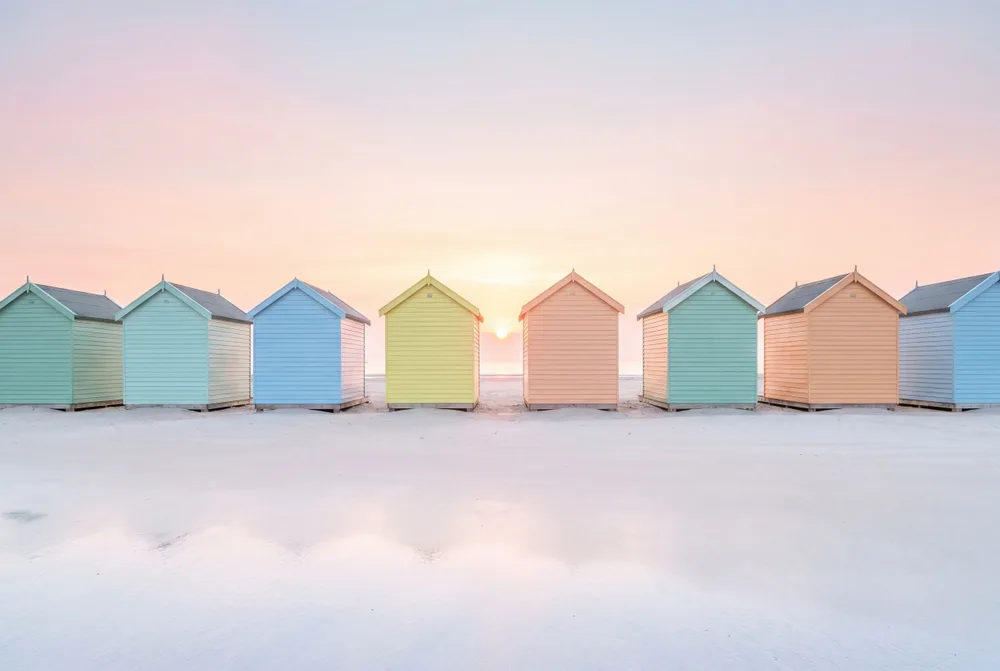 Cabanes de plage, mise en situation illustrative