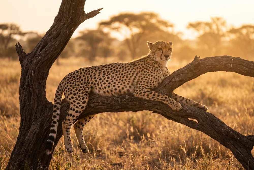 Guépard au repos, mise en situation illustrative