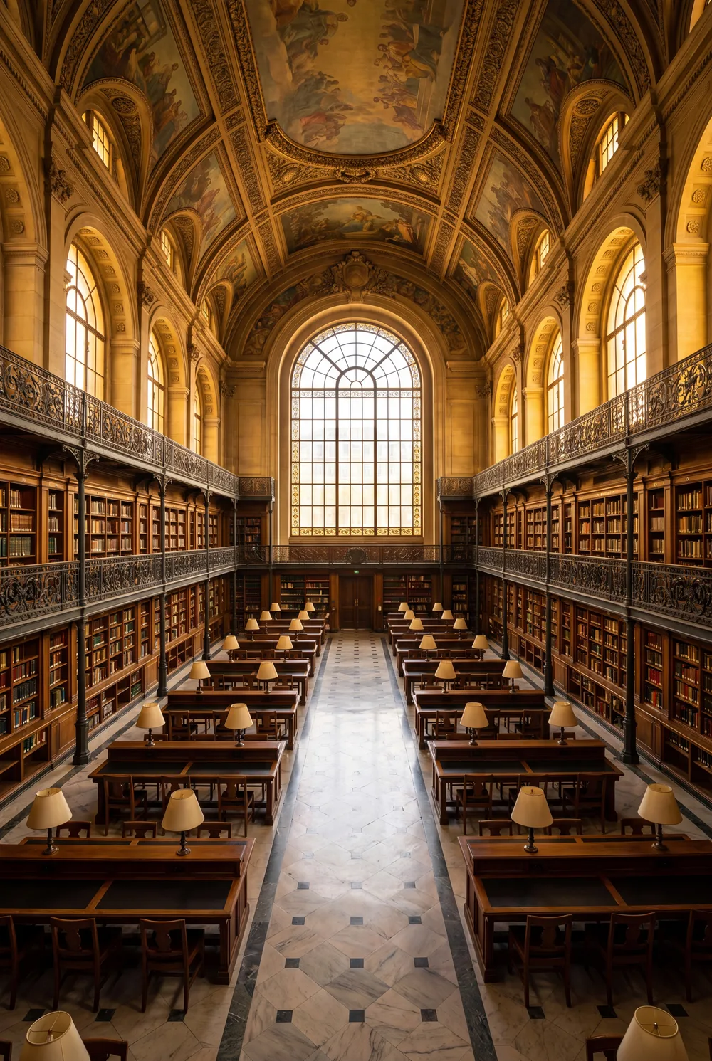 Salle de lecture, mise en situation illustrative