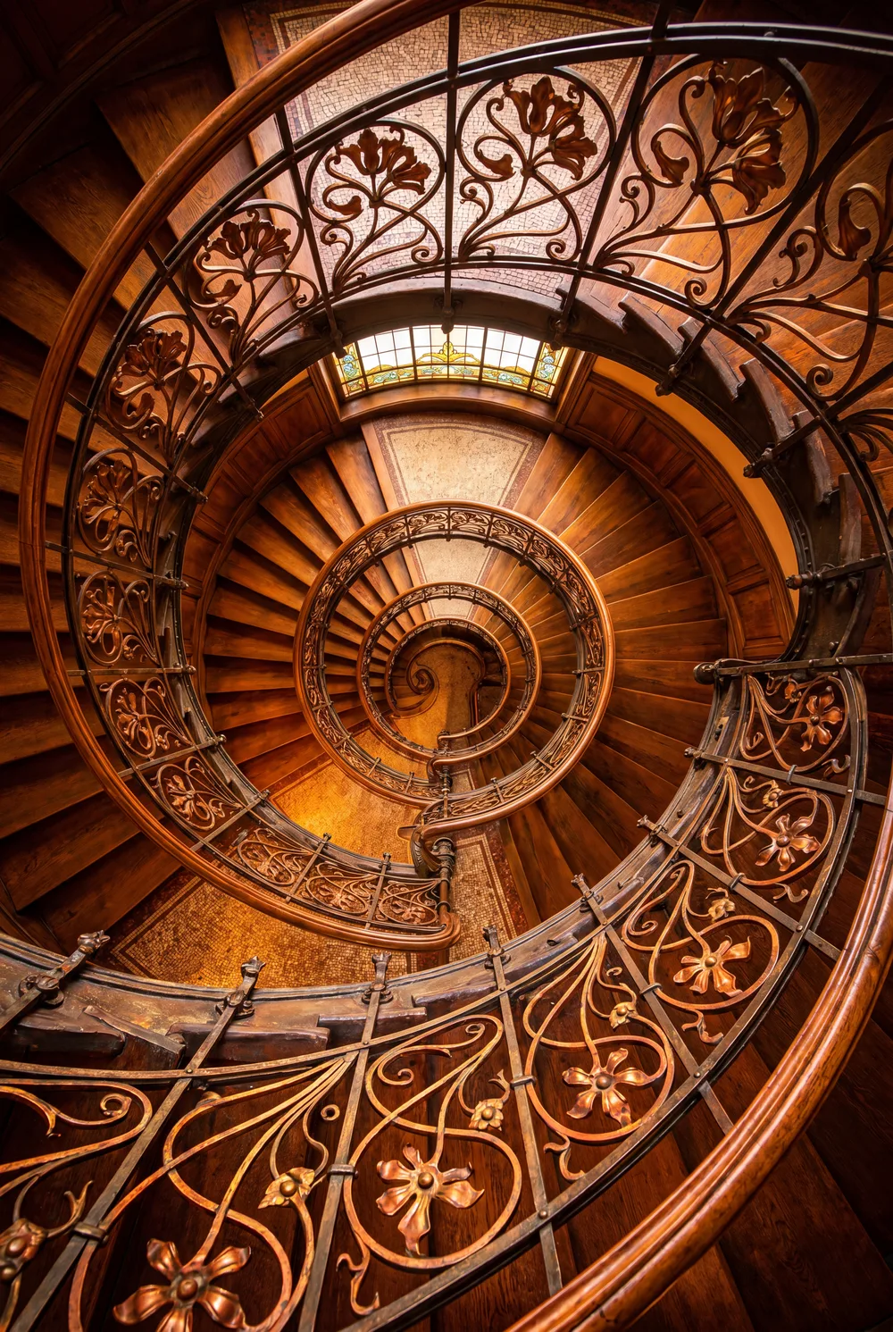 Escalier en spirale, mise en situation illustrative