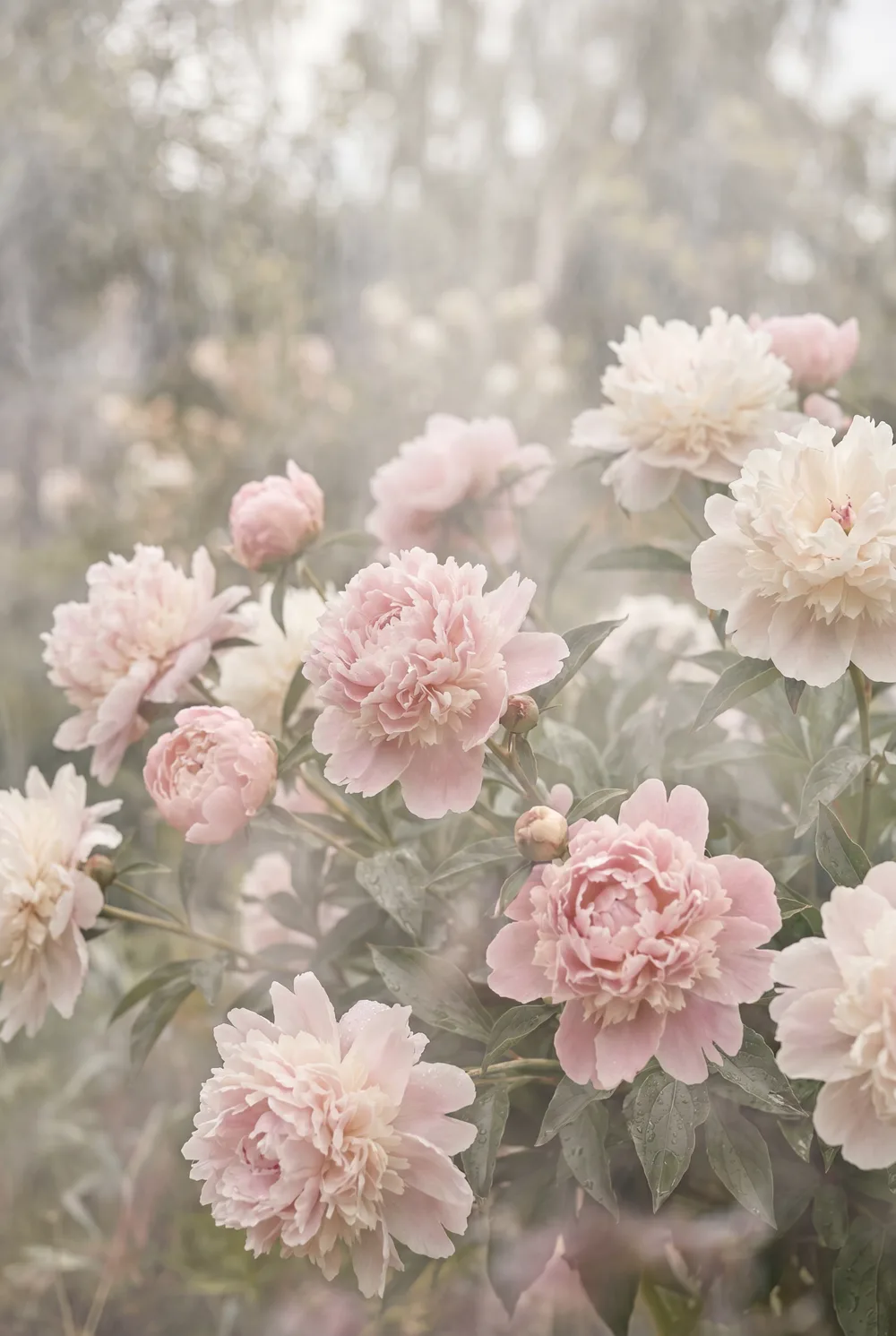 Pivoines en rêverie, mise en situation illustrative