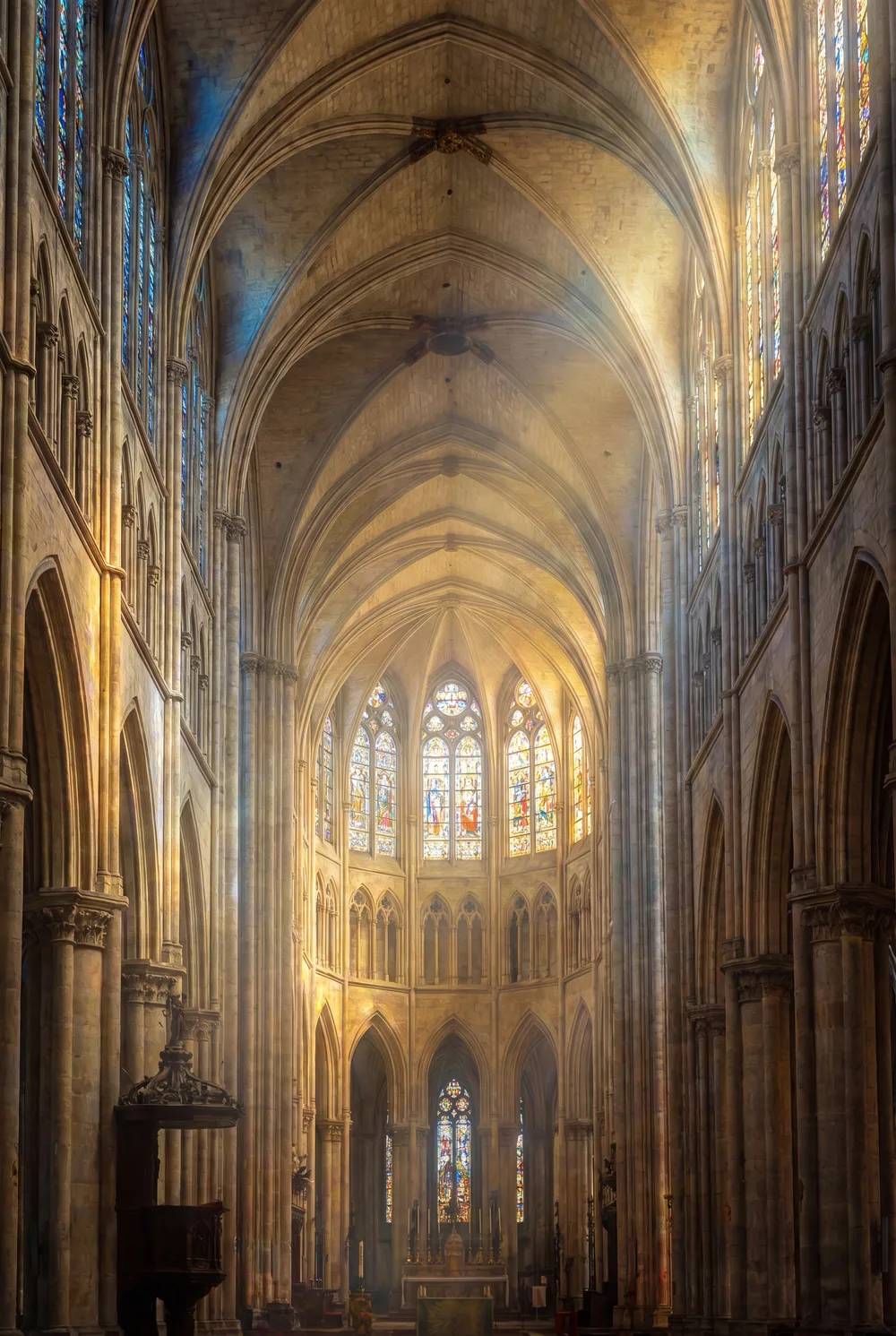 Cathédrale gothique, mise en situation illustrative