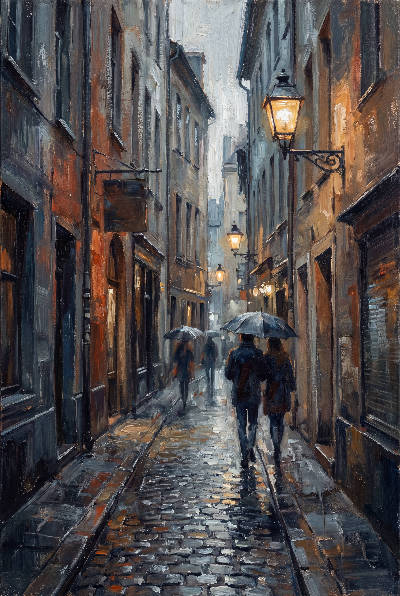 Ruelle sous la pluie