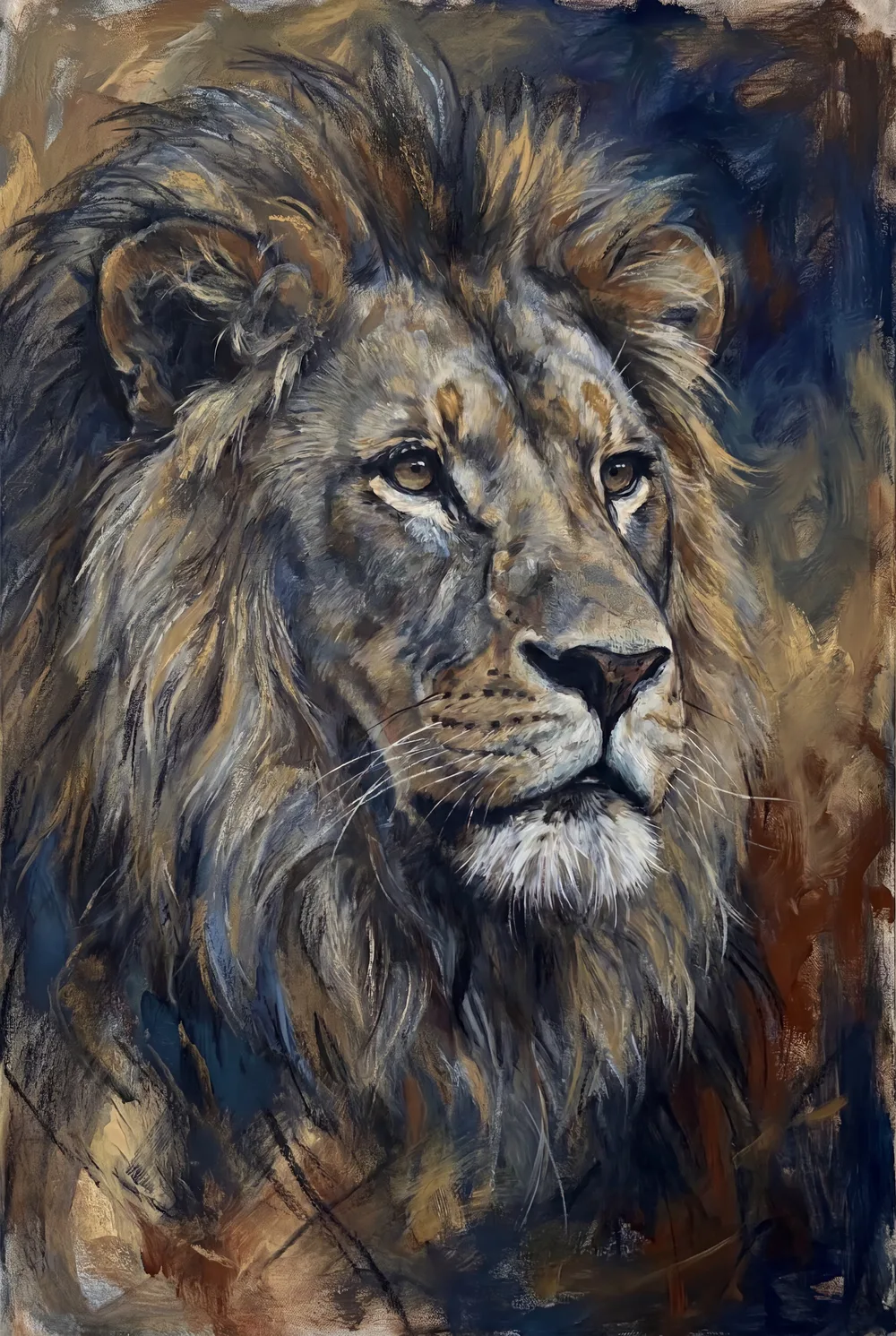 Lion majestueux, mise en situation illustrative