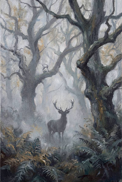 Cerf dans la brume