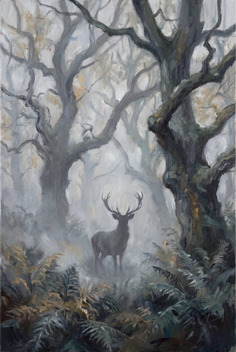 Cerf dans la brume, mise en situation illustrative