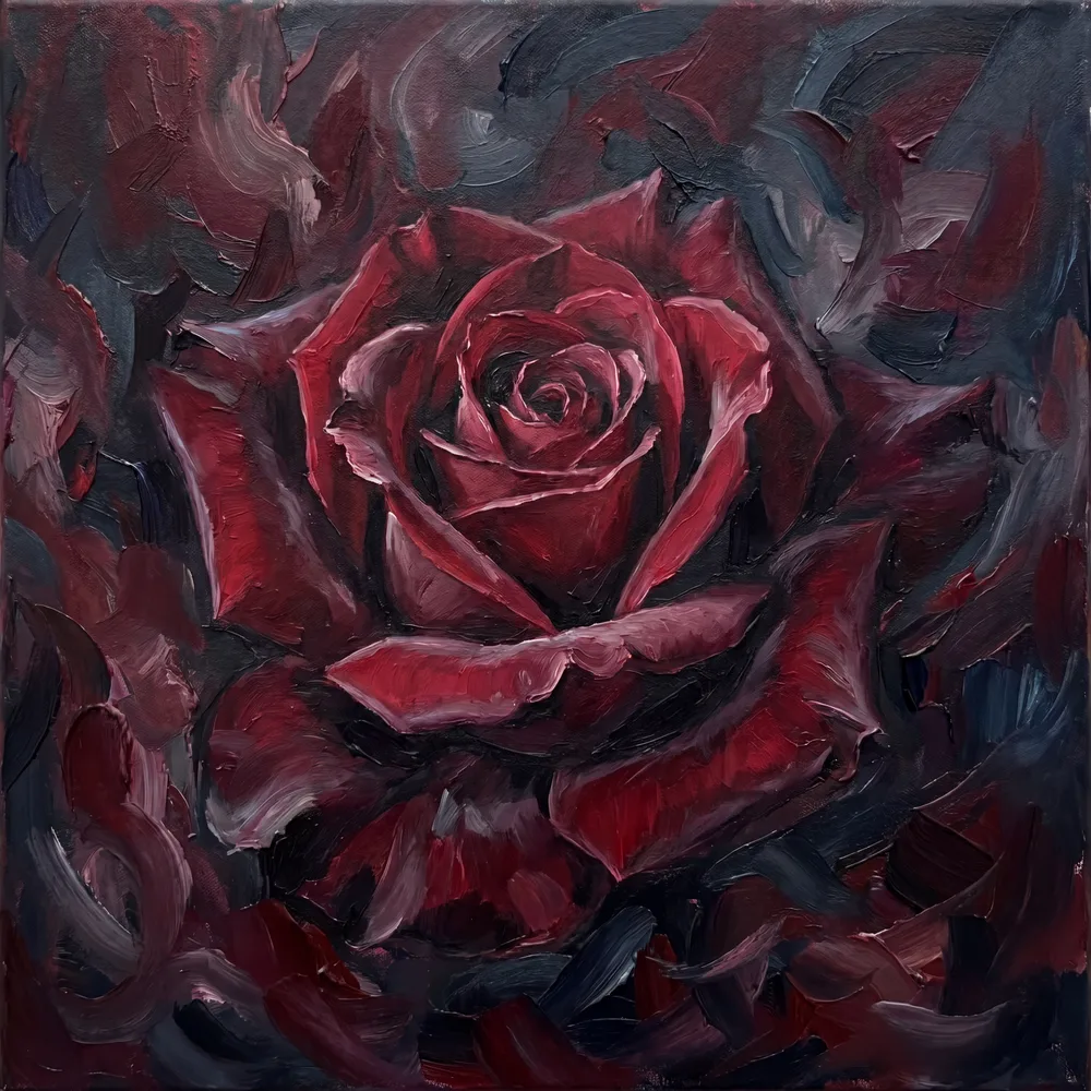 Rose rouge, mise en situation illustrative