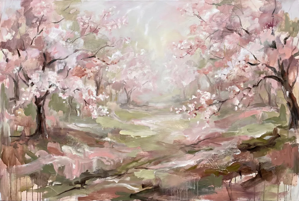 Cerisiers en fleurs, mise en situation illustrative