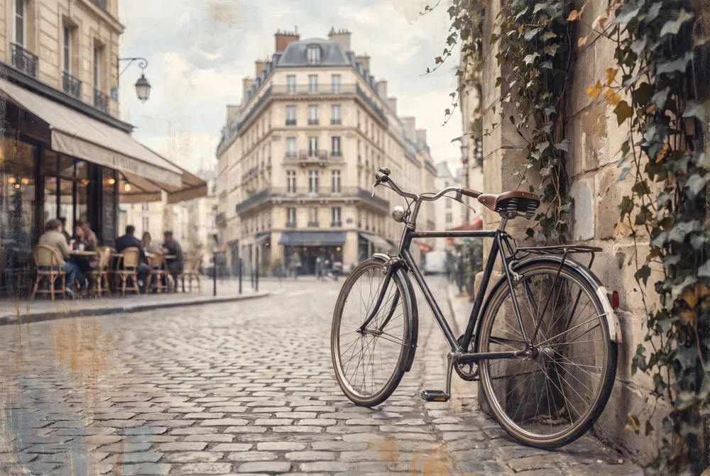 Vélo à Paris, mise en situation illustrative