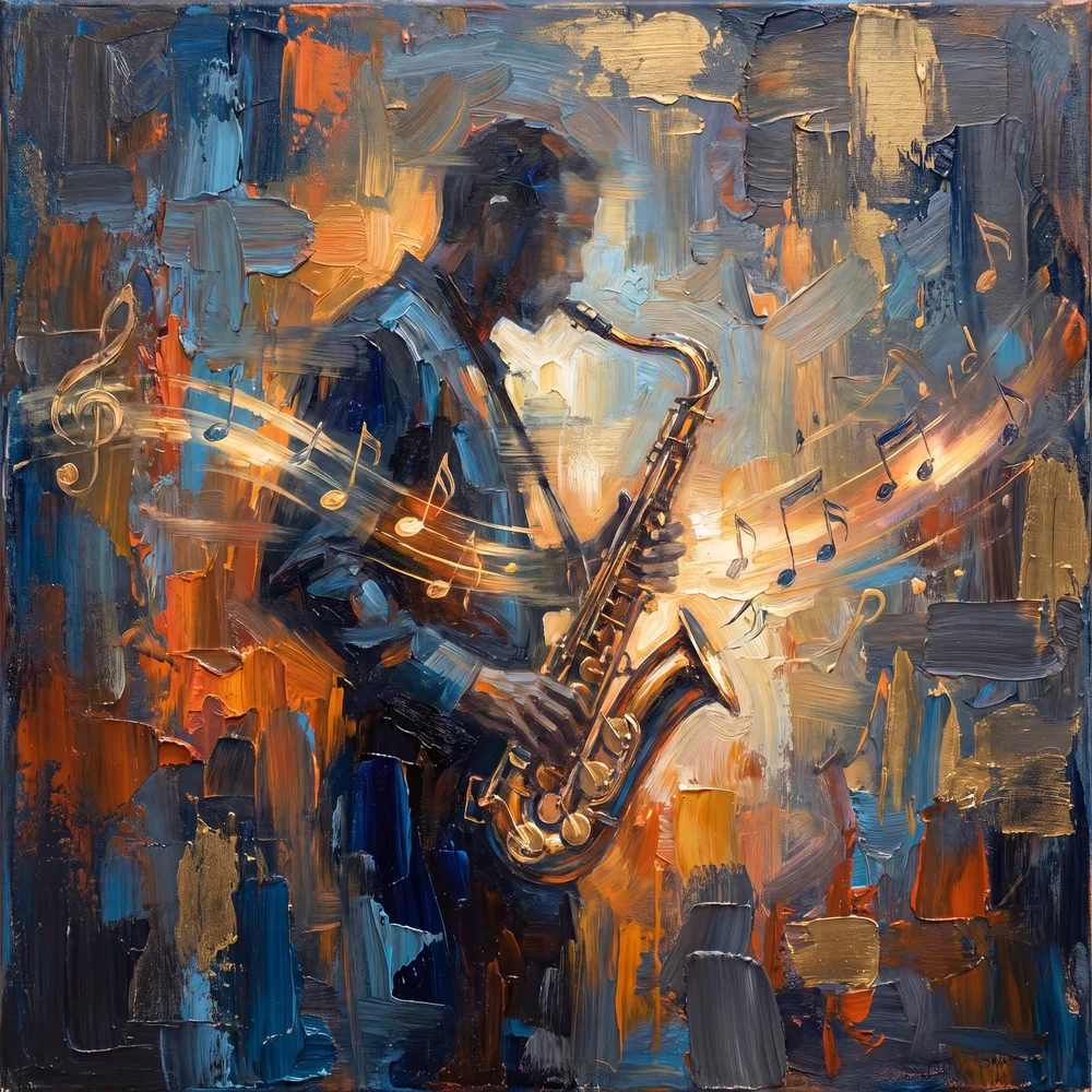 Saxophone jazz, mise en situation illustrative