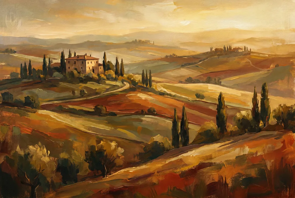 Toscane dorée, mise en situation illustrative
