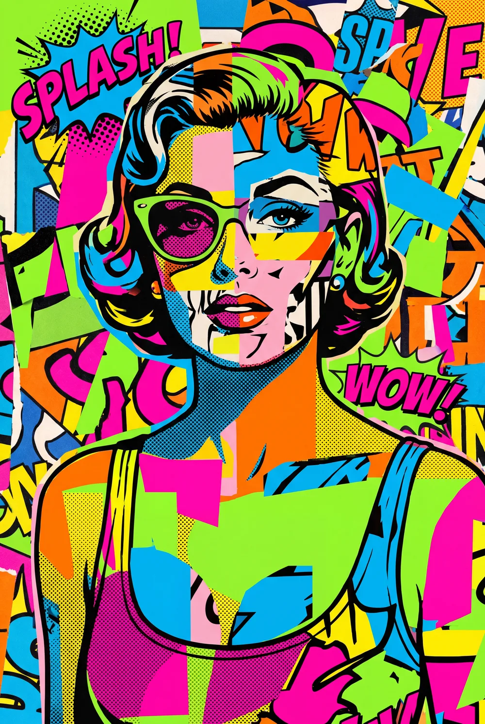 Collage pop, mise en situation illustrative