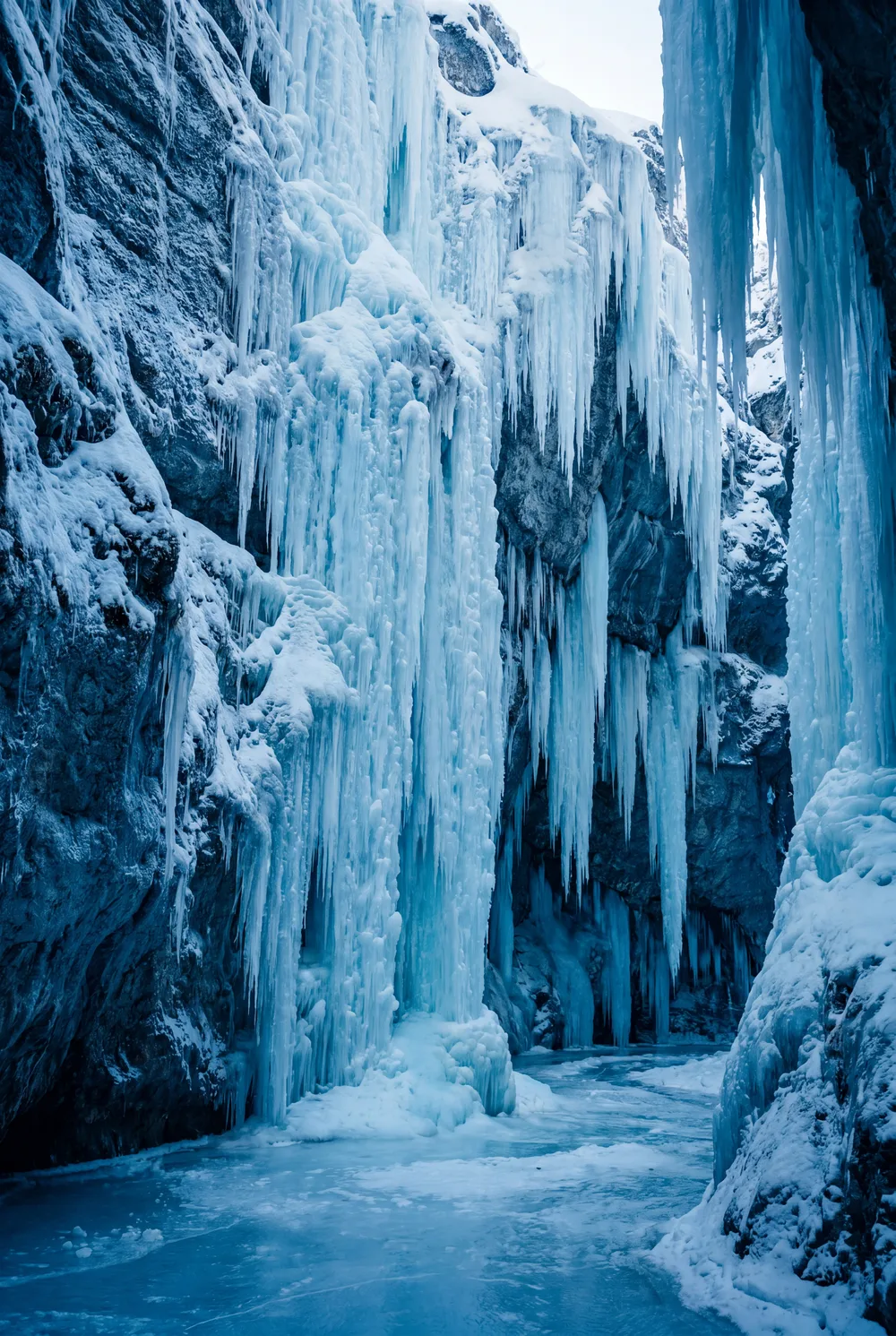 Cascade de glace, mise en situation illustrative