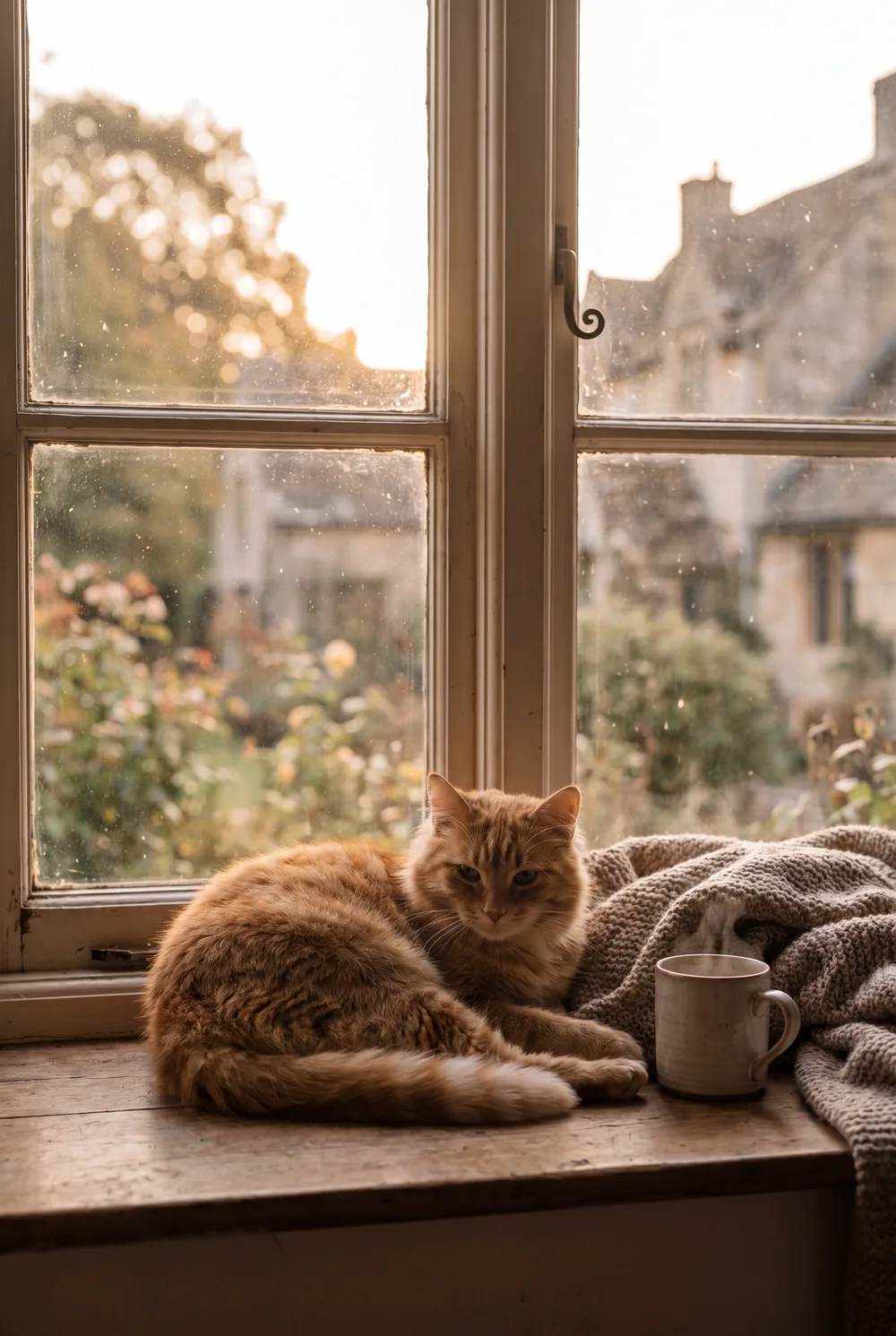 Chat au soleil, mise en situation illustrative