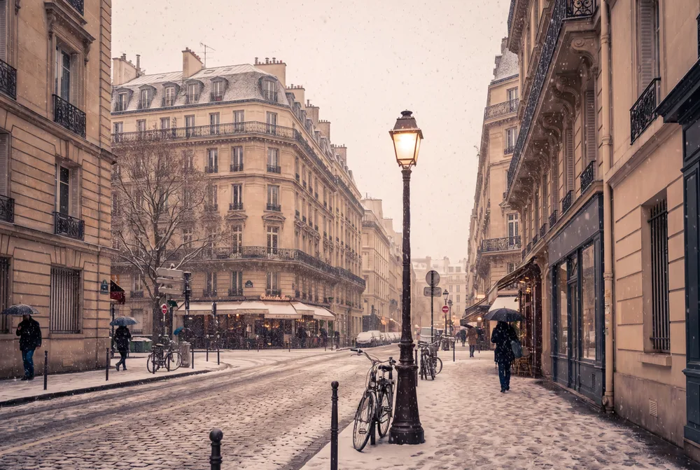 Paris sous la neige, mise en situation illustrative